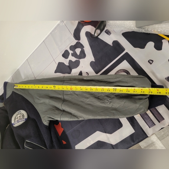 Vintage Polaris Varsity Navy Gray Bomber Jacket, Made In Canada Men's Large/XL - Picture 8 of 12